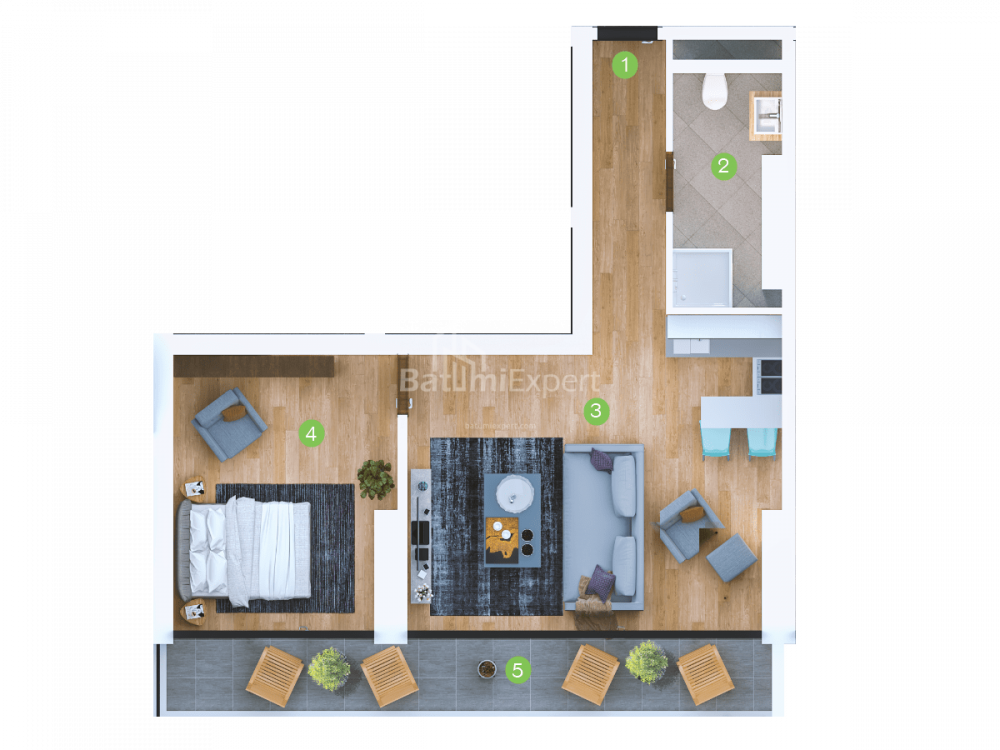 Квартира 61 м² - Шерифа Химшиашвили, Батуми, Грузия