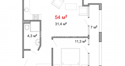 Квартира 54 м² - Луки Асатиани, Батуми, Грузия