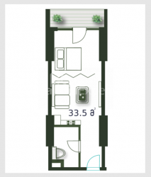 Квартира 1-комн 33.5 м² - Шерифа Химшиашвили, Батуми