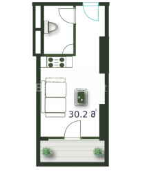 Квартира 1-комн 30.2 м² - Шерифа Химшиашвили, Батуми
