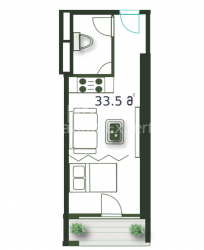 Квартира 1-комн 33.5 м² - Шерифа Химшиашвили, Батуми