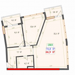 Строящийся объект 2-комн 55.8 м² - Леха и Марии Качинских, Батуми