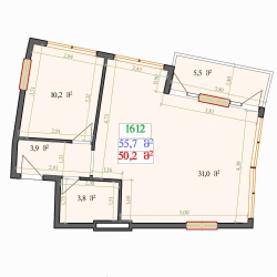 Строящийся объект 2-комн 55.7 м² - Леха и Марии Качинских, Батуми