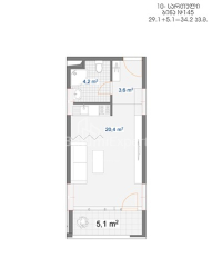 Квартира 1-комн 34.2 м² - Хайдара Абашидзе, Батуми